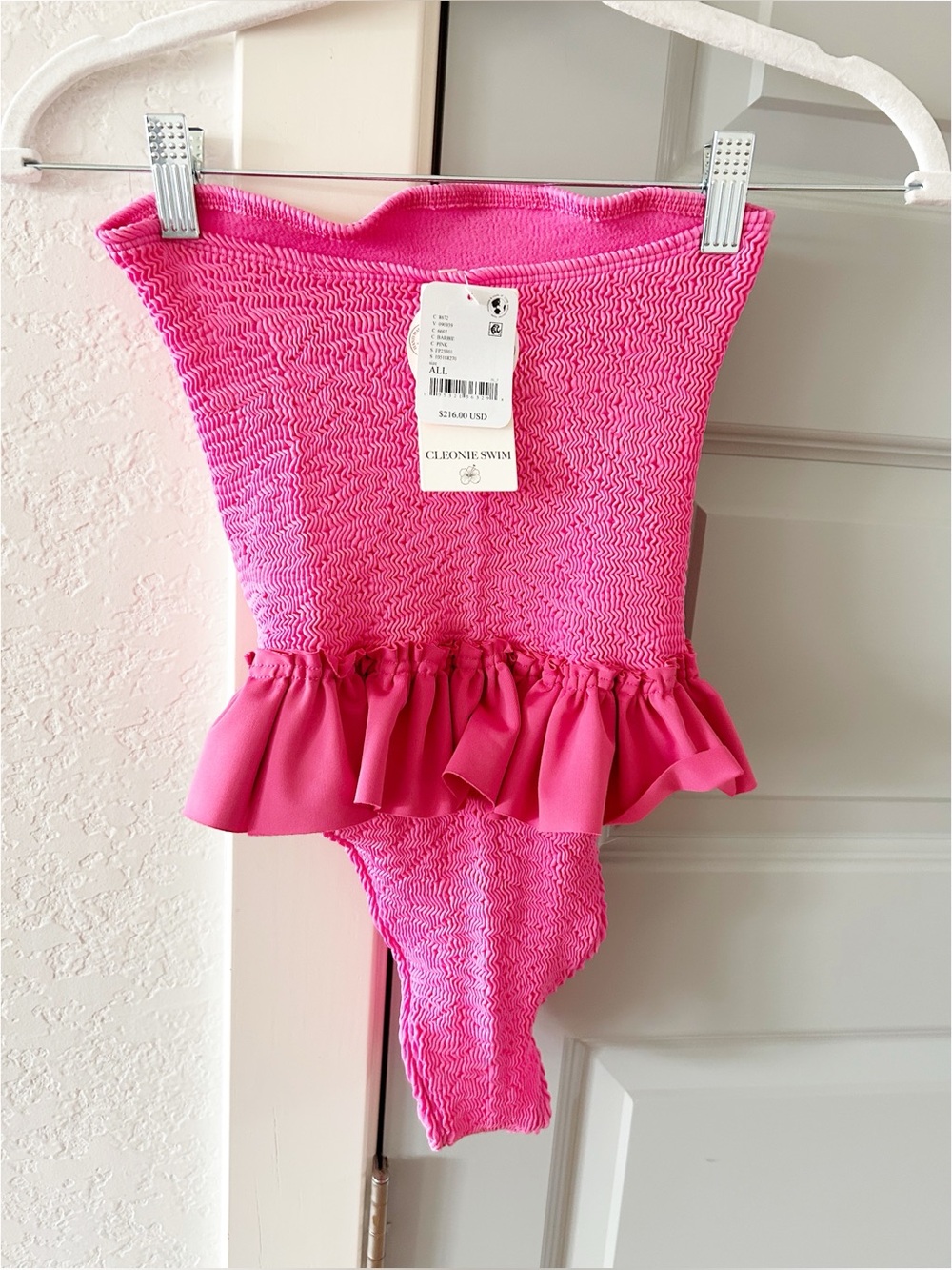 NWT Free People Cleonie Swim Missy Maillot One-Piece Swimsuit Barbie Pink - Picture 6 of 6
